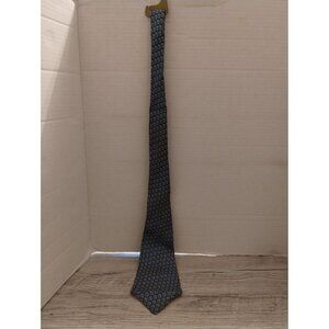 Vintage Arco Cravats Tie 48" Geometric Pattern Blue & Black